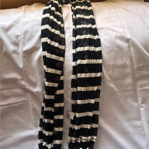 Striped Black & White Infinity Scarf